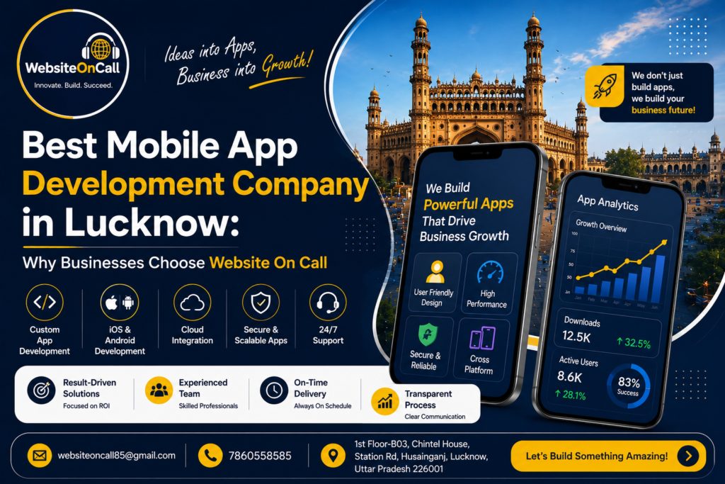 Professional Mobile App Development Company in Lucknow offering Android, iOS, and custom business application development services.